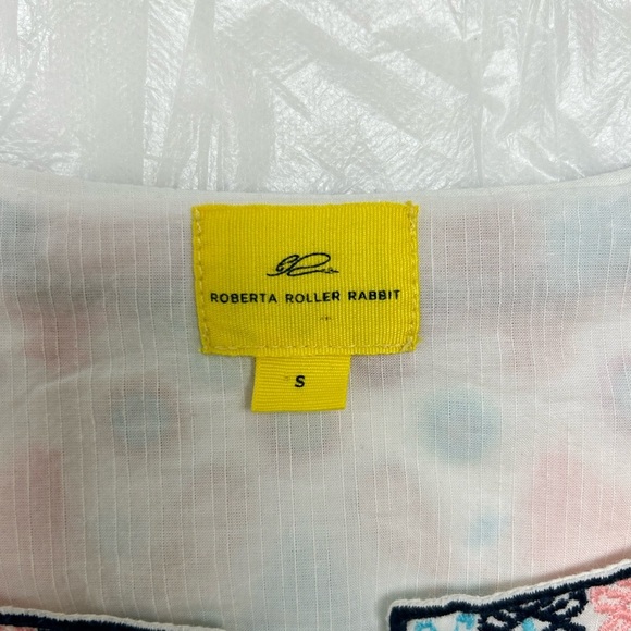 ROLLER RABBIT Sylvie Dress White Embroidered Cotton Boho Dress Size Small - Picture 8 of 8